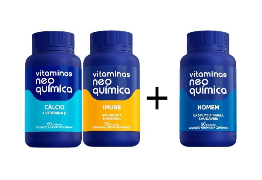 Neo Química Kit Cácio C/60 + Imune C/60 Ganhe Homem C/60 - Neoquímica