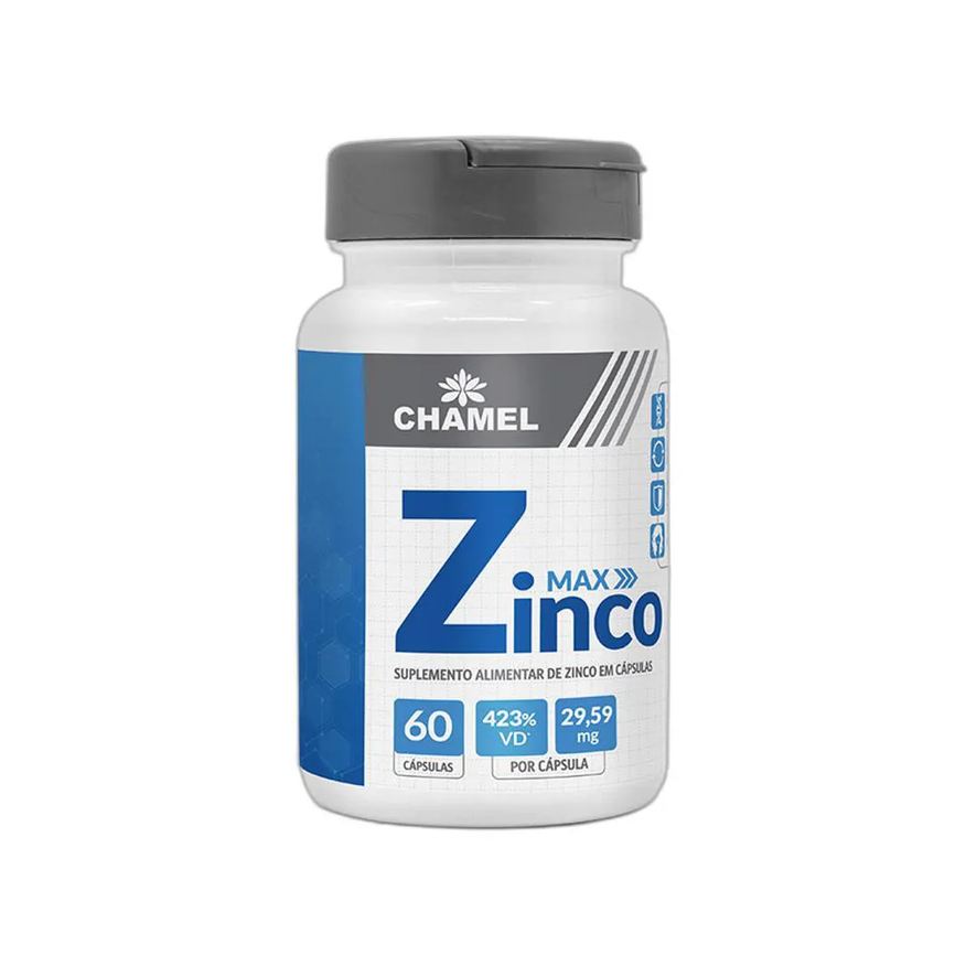 Chamel Vitamina Max Zinco 29,59mg 60 Cápsulas