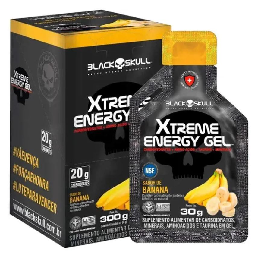 Black Skull Xtreme Energy Gel Carbup Banana 10un