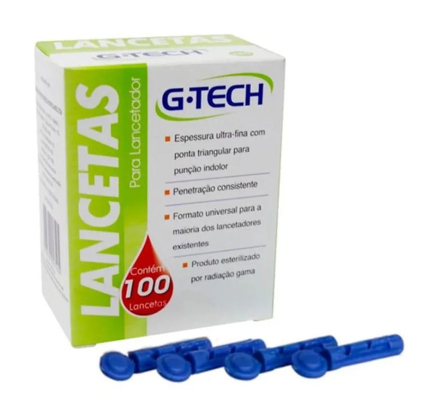 G-Tech Lanceta G - Tech Agulha P/ Medir Glicose 100 unidades