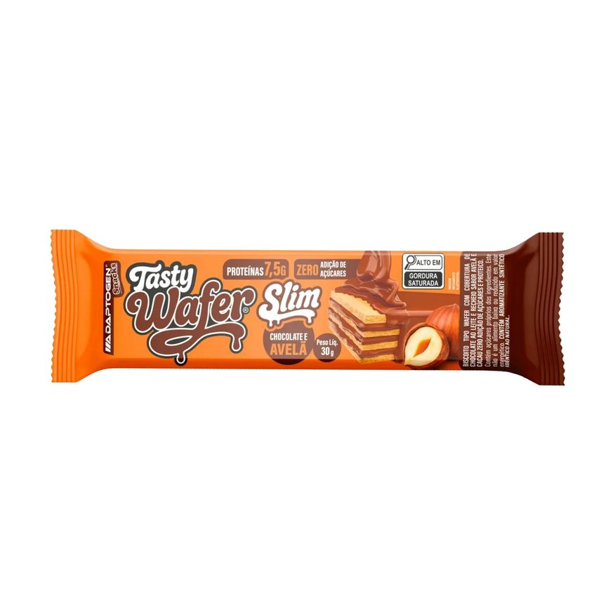 Adaptogen Barra de Proteína Tasty Wafer Slim Chocolate e Avelã 30g