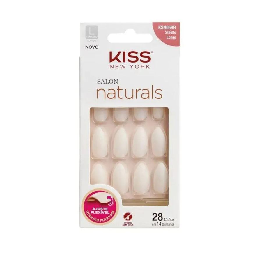 Kiss New York Kiss Ny Unha Salon Natural Longo Estileto