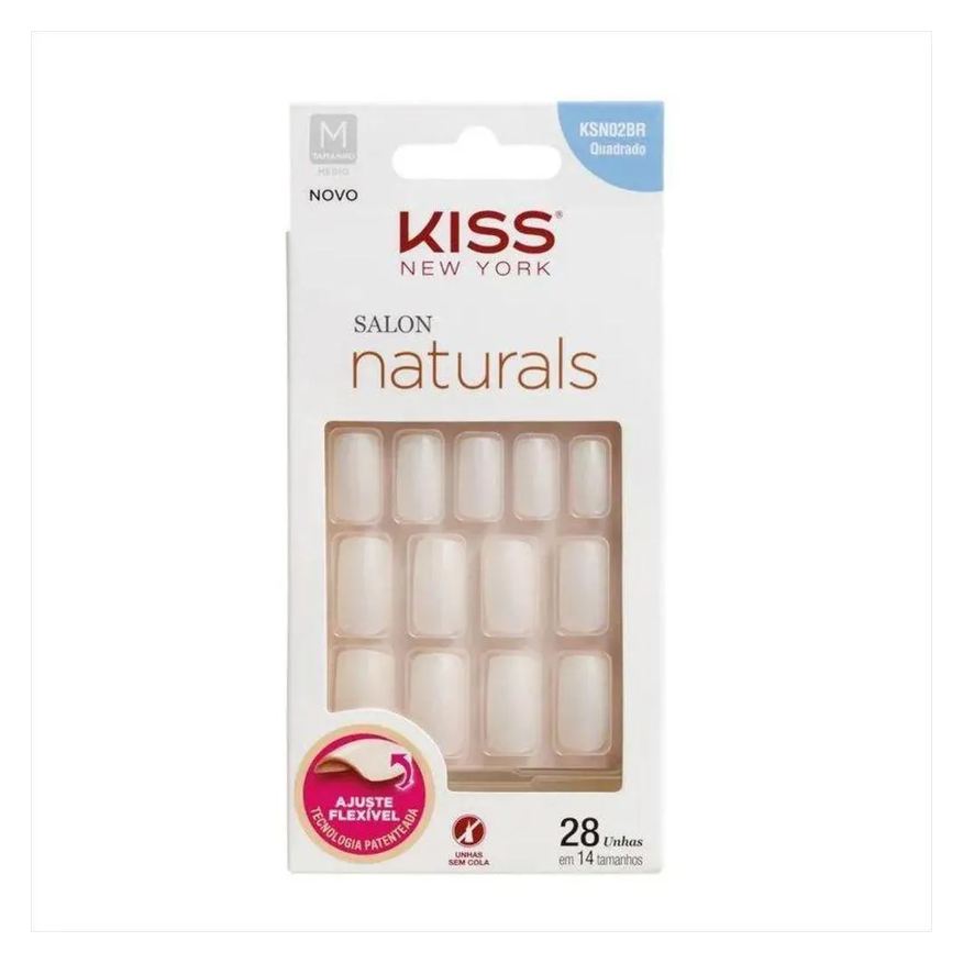 Kiss New York Kiss Ny Unha Salon Natural Médio Quadrado
