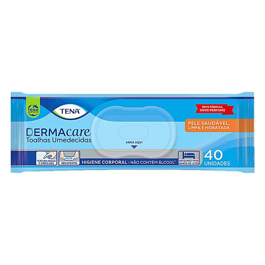 Tena Toalhas Umedecidas Dermacare - 40 unidades