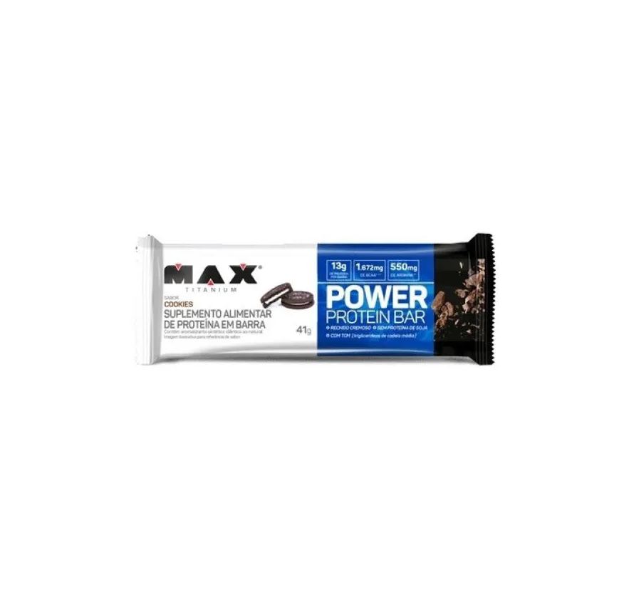 Max Titanium Power Protein Bar (41g) - Sabor: Cookies