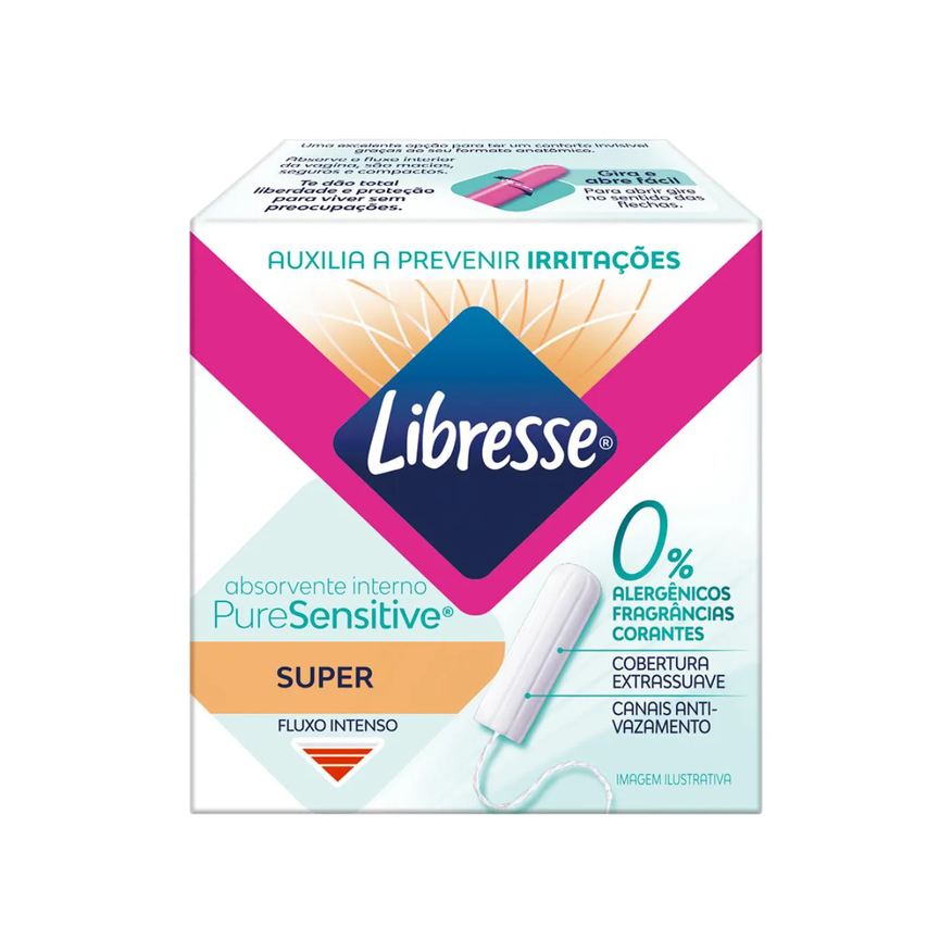 Libresse Absorvente Interno Pure Sensitive Super 8 unidades
