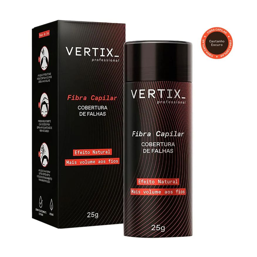 Professional Vertix Fibra Capilar Castanho Escuro 25g