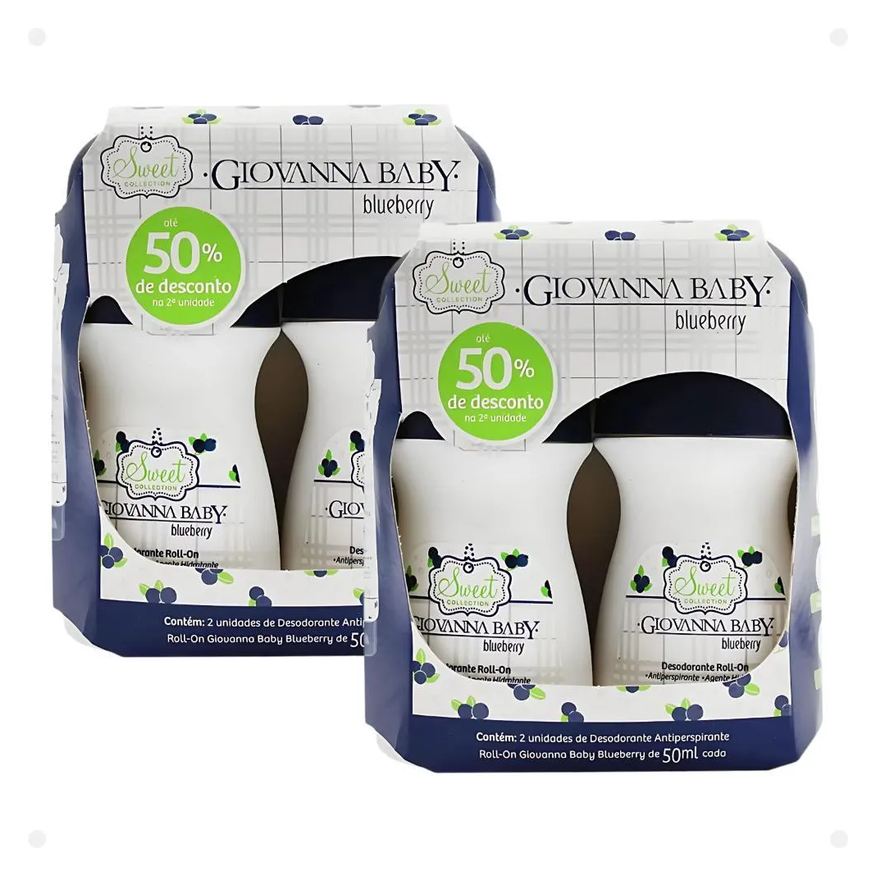 Giovanna Baby Kit Giovanna Baby: 4 Desodorante Roll-on Blueberry