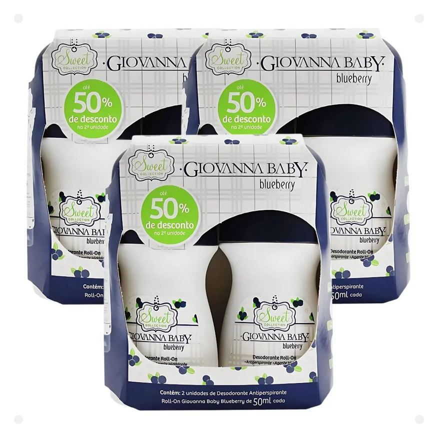 Giovanna Baby Kit Giovanna Baby: 6 Desodorante Roll-on Blueberry