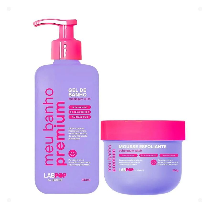 Labotrat Kit Labpop By Bubblegum Witch: Gel de Banho e Mousse Esfoliante