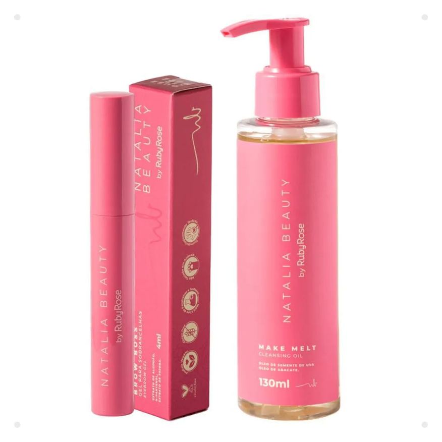 Ruby Rose Kit Natalia Beauty Ruby Rose: Cleansing Oil e Gel Brow Boss