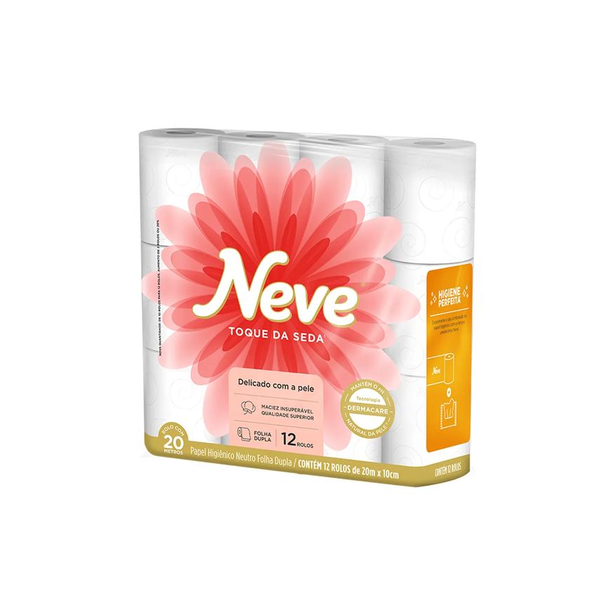 Seda Papel Higiênico Neve Toque da Folha Dupla 12 Rolos