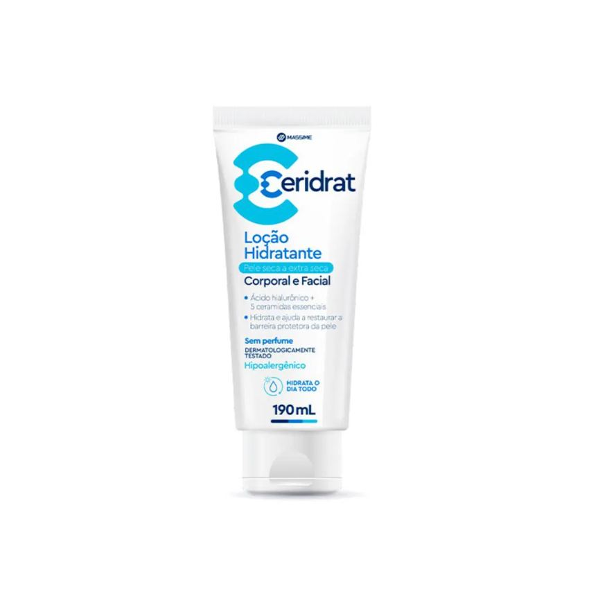 Massime Ceridrat Loção Hidratante Facial e Corporal Pele Seca 190ml