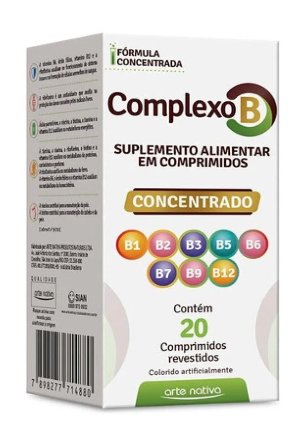Arte Nativa Suplemento Complexo B Concentrado 20cpr Sabor sem Sabor 20 Cpr