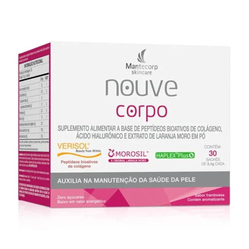 Mantecorp Nouve Corpo Suplemento Alimentar Sabor Framboesa 30 Sachês