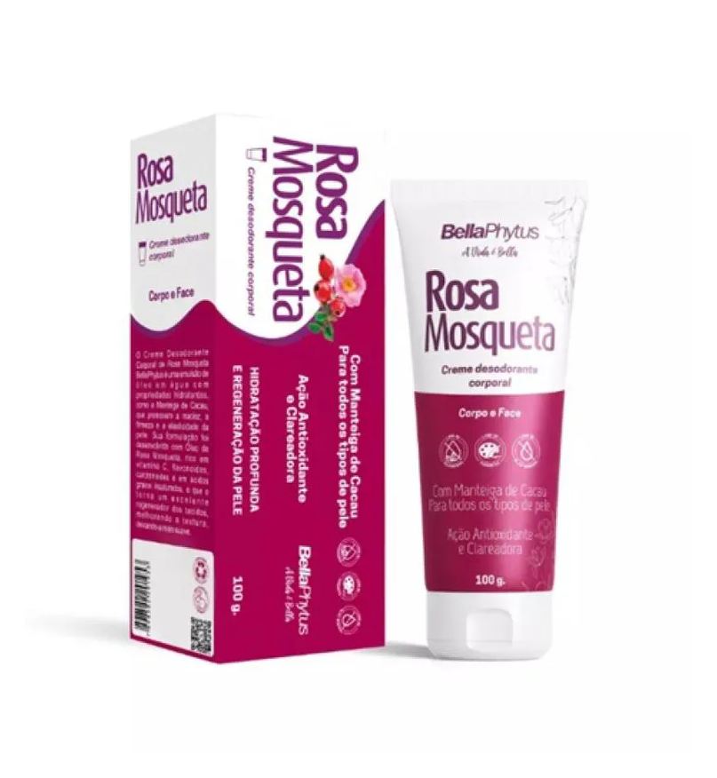 Bellaphytus Rosa Mosqueta Creme Desodorante Corporal 100ml