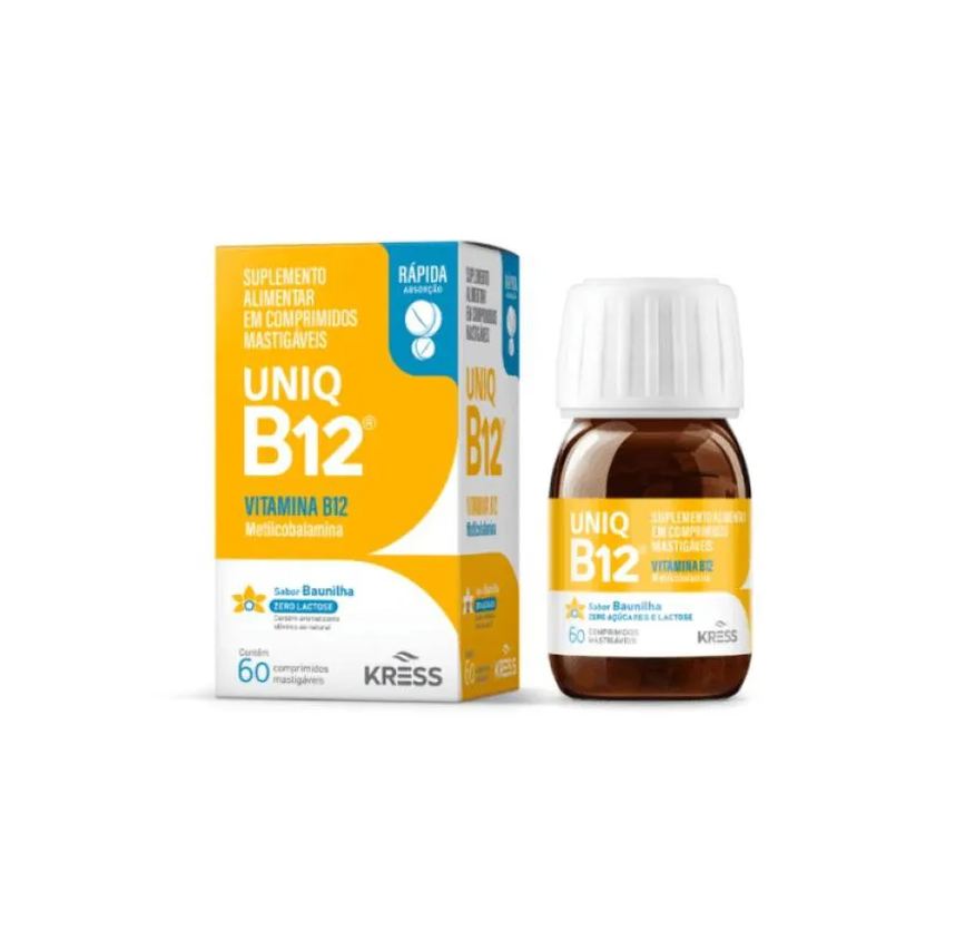 Kress Uniq B12 Suplemento Alimentar Sabor Baunilha 60Cpr