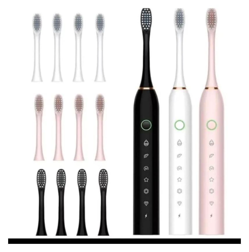 de Escova Dentes Elétrica Ipx7 com Cabeça Substituivel Inteligente Ultrassônico à Prova D'água