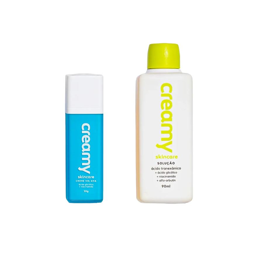 Creamy Kit Facial Tônico Clareador 90ml + Creme Retexturizador 30g