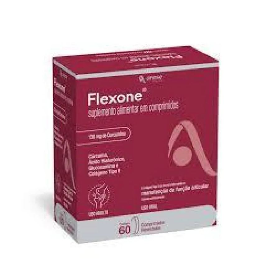 Arese Flexone 60 Cápsulas | Colágeno Tipo Ii + Curcumina + Glucosamina + Ácido Hialurônico | Leve 60 + 16 Cápsulas Grátis