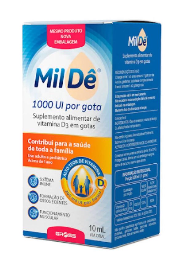 Gross Suplemento Vitaminico D3 Milde 1000 Ui Por Gota 10ml