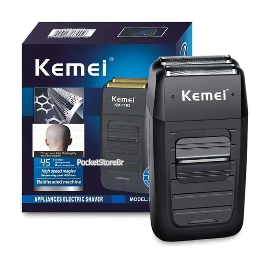 Kemei Barbeador Km-1102 Preto 110-220V
