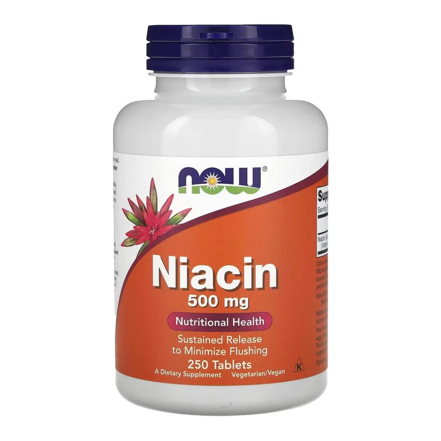 Now Foods Niacina 500mg 250 Tabletes