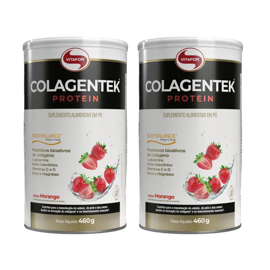 Vitafor Kit 2x Colagentek Protein Bodybalance Morango 460g