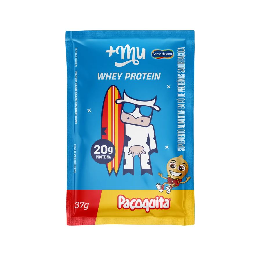 Mais Mu Whey Protein +Mu Paçoquita Tradicional Sachê 37g