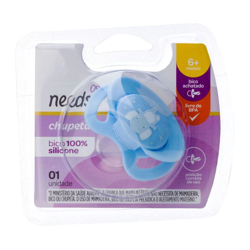 Needs Chupeta Silicone Azul Claro Tamanho 2 - 1 unidade