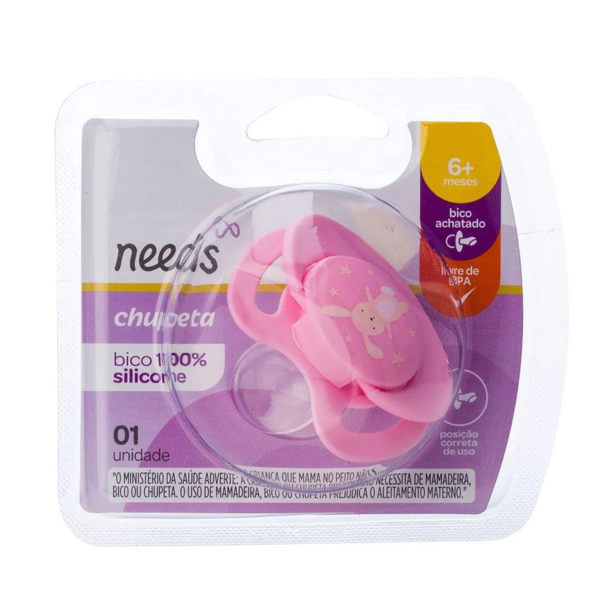 Needs Chupeta Silicone Rosa Claro Tamanho 2 - 1 unidade