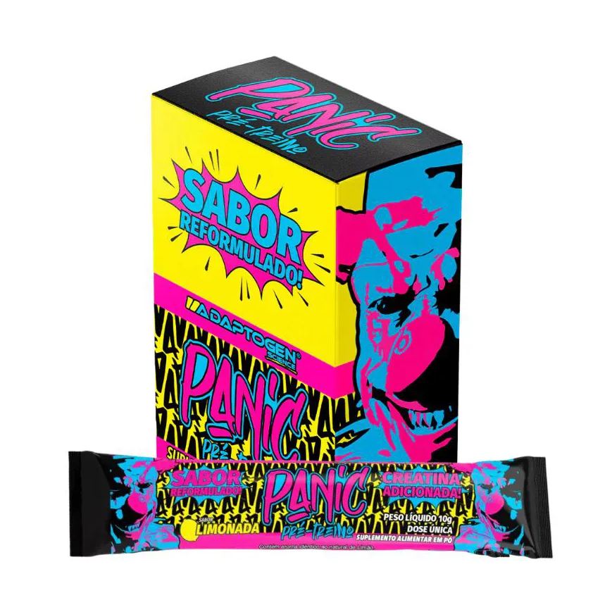 Adaptogen Panic - Pre Treino - Caixa 20 Saches - Sabor Limonada
