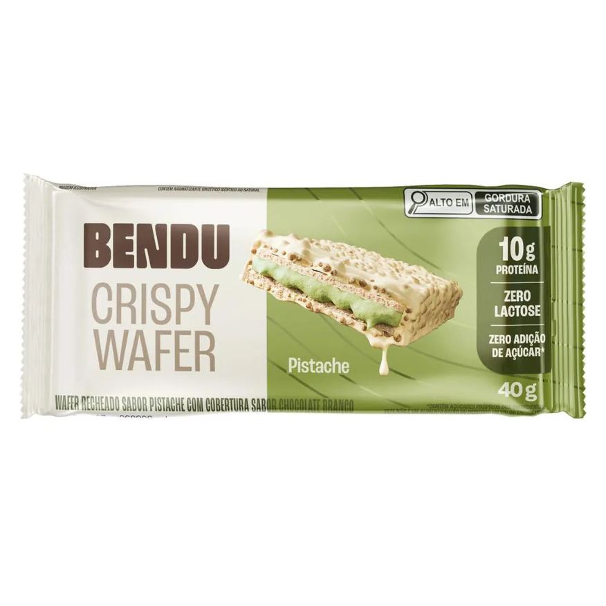 Bendú Bendu Crispy Wafer 40g - Pistache - Zero Lactose
