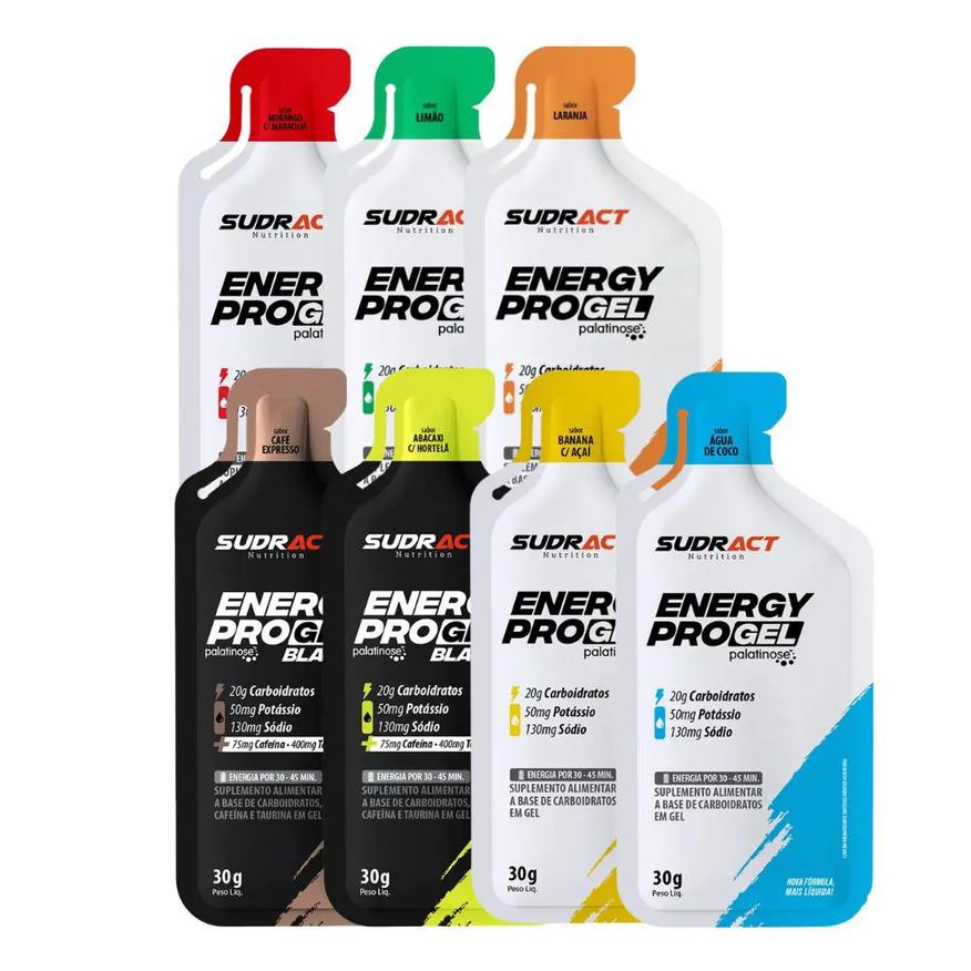 Sudract Energy Pro + (Black) Gel Kit 7 Saches 30g - Sabor Sortidos