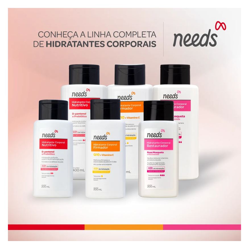 Needs Hidratante Corporal Nutritivo D-Pantenol e Prebiótico 400ml