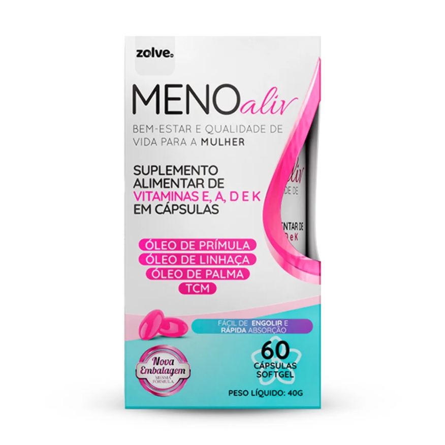 Zolve Labs Suplemento Alimentar 1 Pote Meno Aliv - Óleo de Prímula, um mês de uso, diário