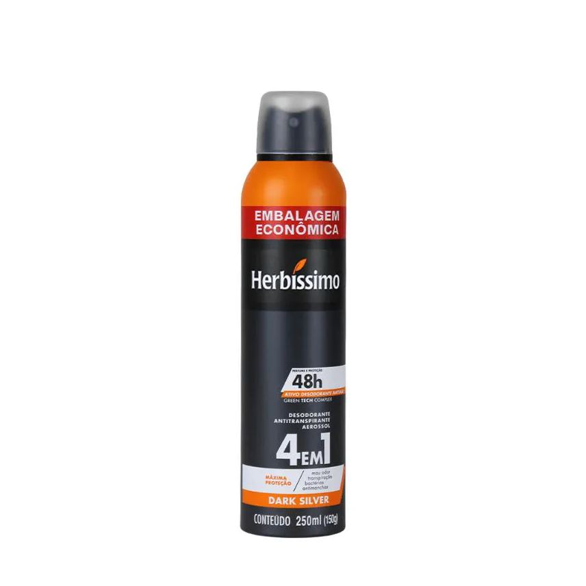Herbíssimo Desodorante Aerosol Antitranspirante Dark Silver 250ml