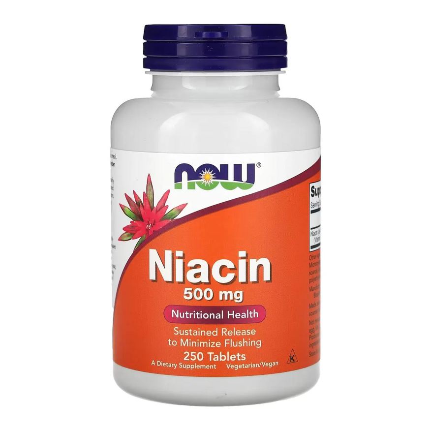 Now Foods Niacin Niacina B3 500mg Time Release (250 Tabs)