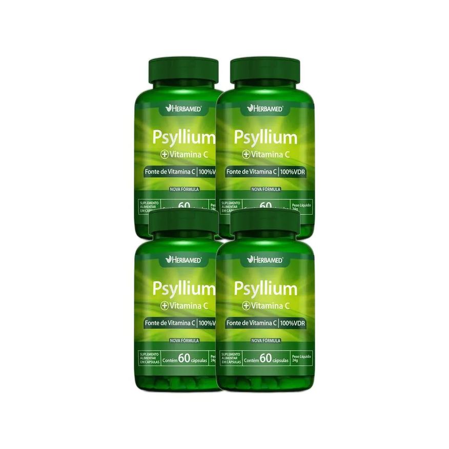 Herbamed Kit 4X Vitamina C Psyllium 60 Cápsulas