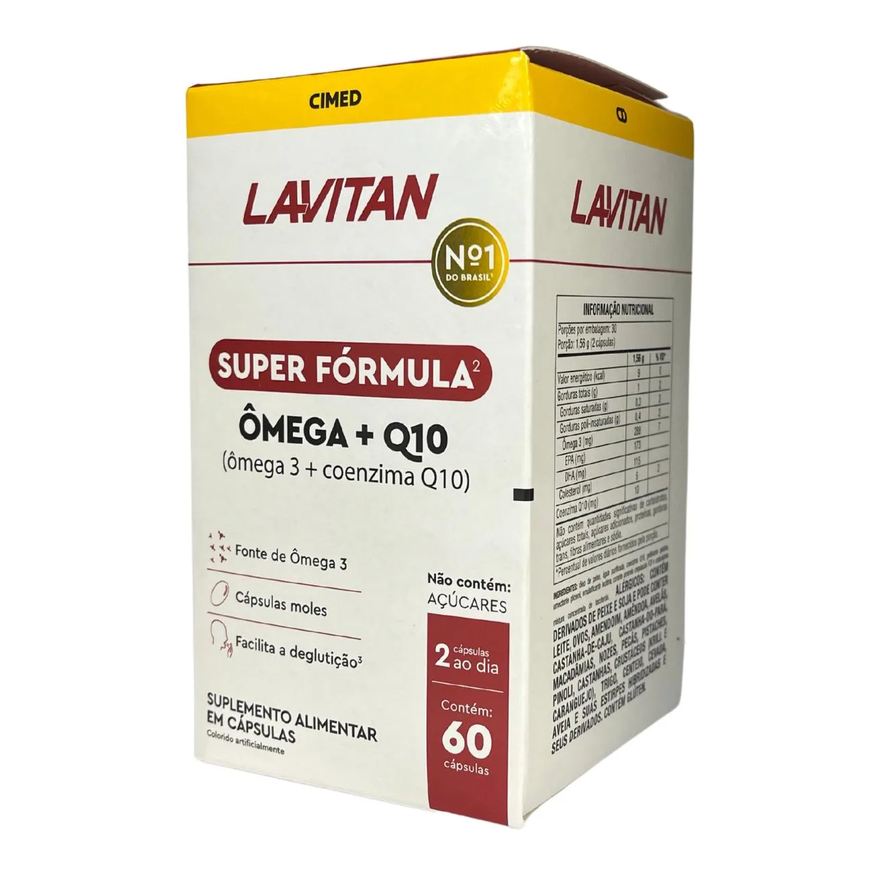 Cimed Suplemento Alimentar Ômega 3 + Q10 Super Fórmula Lavitan 60 Cápsulas