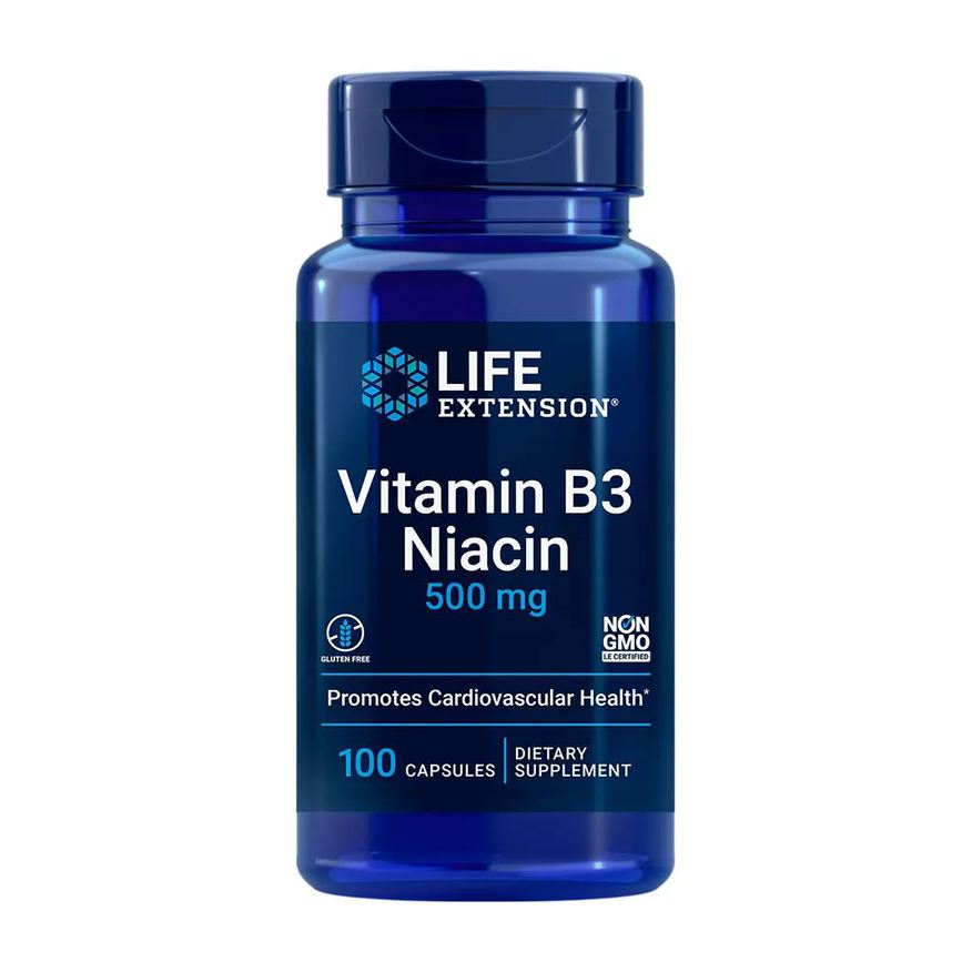 Life Extension Niacina (Vitamina B3) 500mg 100 Cápsulas Importado