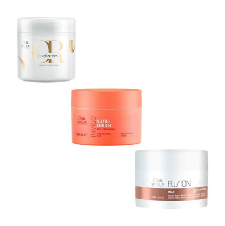 Wella Máscara Oil Reflections, Nutri Enrich e Fusion Repair 150ml