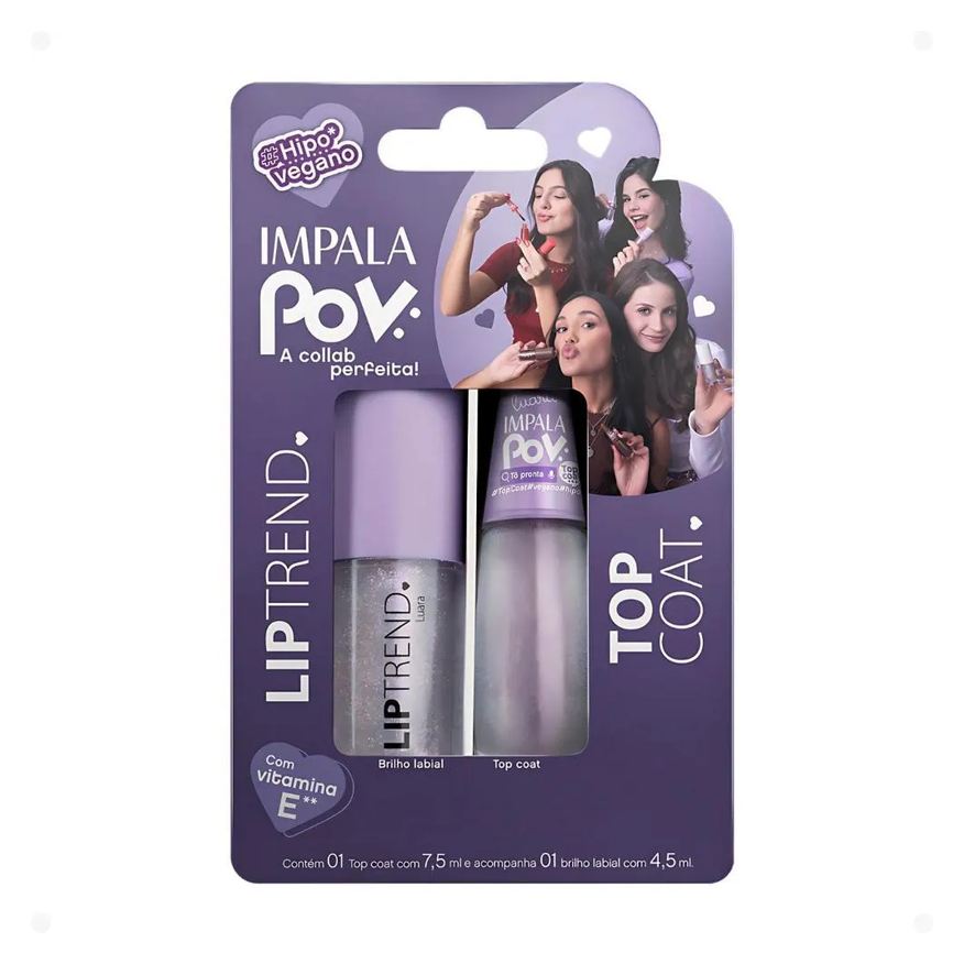 Impala Kit Pov: 1 Top Coat e 1 Gloss Labial Luara