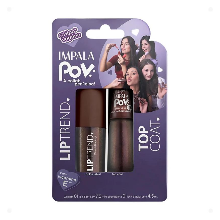 Impala Kit Pov: 1 Top Coat e 1 Gloss Labial Marcella