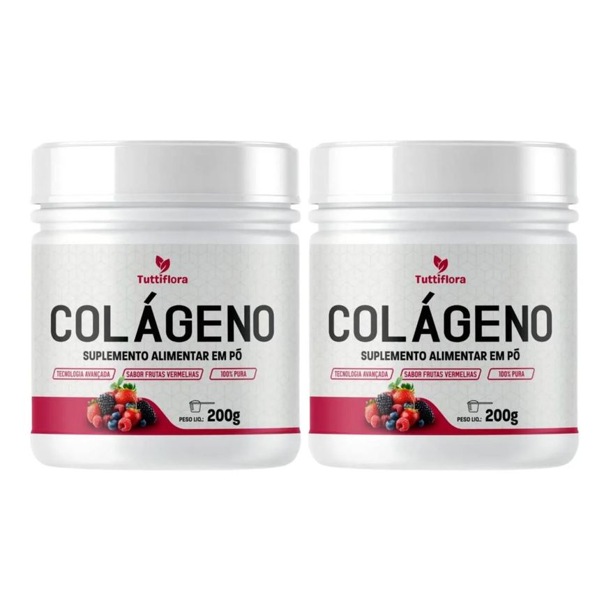 Tuttiflora 2X Colágeno Hidrolisado 300g Sabor Frutas Vermelhas