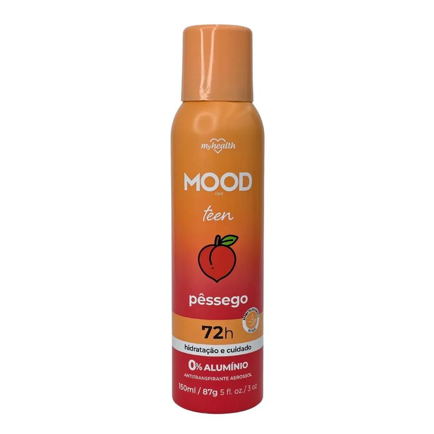 My Health Desodorante Antitranspirante Aerossol sem Alumínio Teen Pêssego Mood Care 150ml / 87g