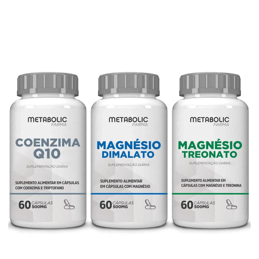 Metabolic Farma Magnesio Treonato + Dimalato + Coenzima Q10 500mg 180 Cápsulas