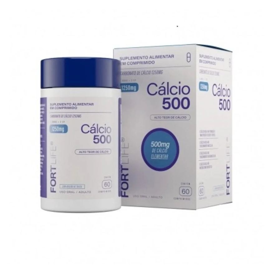 Fortlife Carbonato de Cálcio 500mg 60 Comprimidos