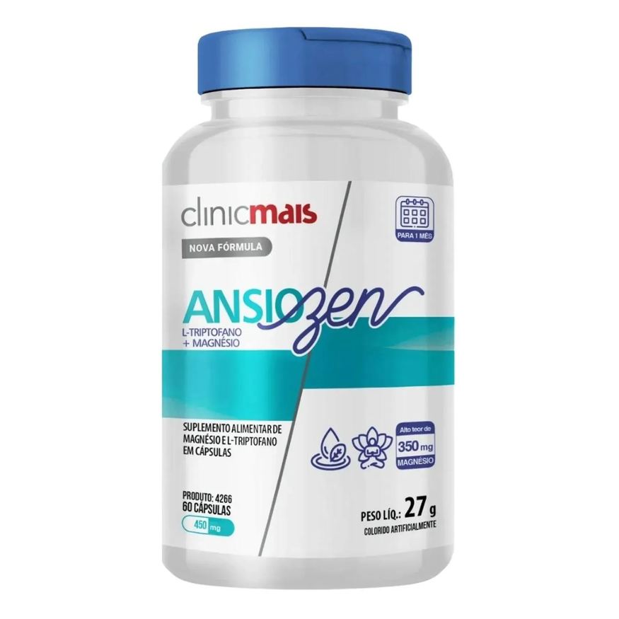 Clinic Mais Ansiozen (magnésio + L-triptofano) 60 cápsulas - Clinicmais