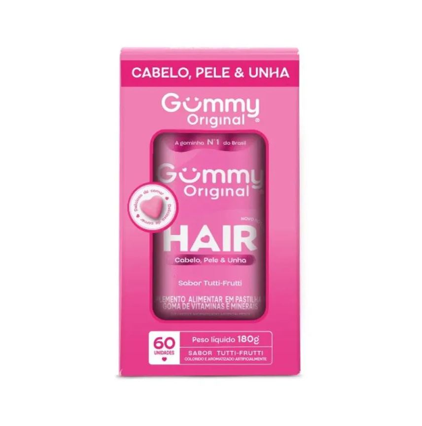 Gummy Hair Suplemento Alimentar Tutti Frutti 60Cps